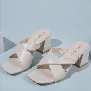 White block heel